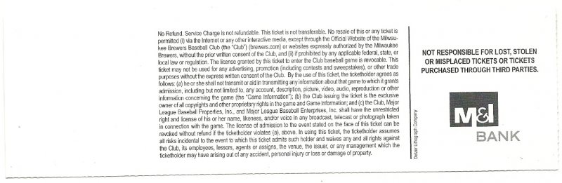 Image 1 of Trevor Hoffman 600th Career Save Full Ticket Cardinals @ Brewers 9 7 2010 