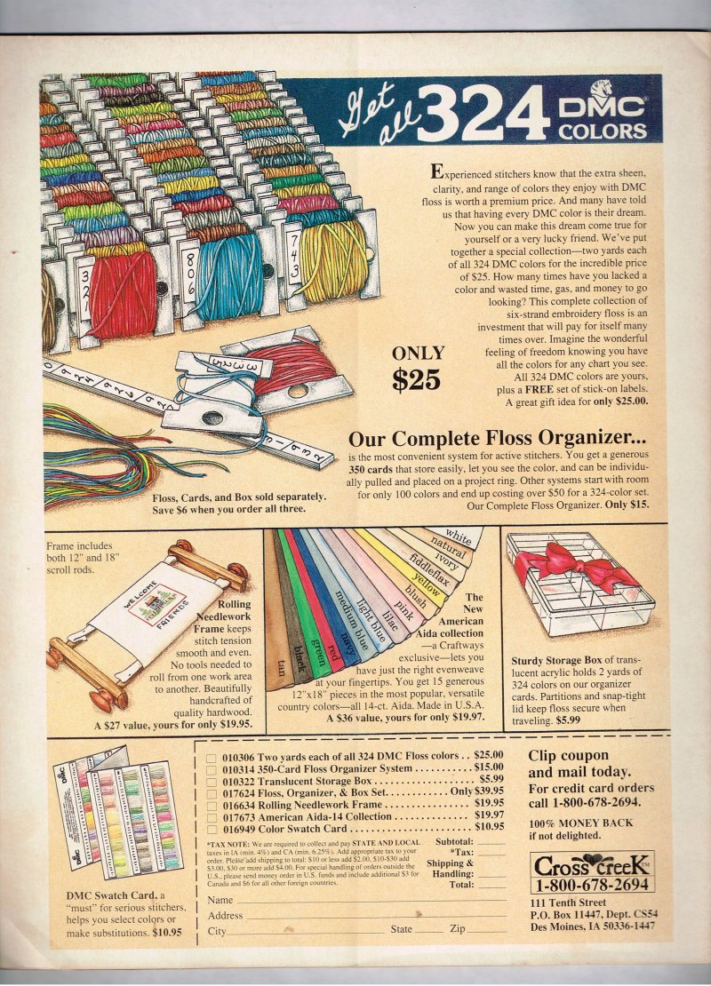 Image 1 of Cross Stitch and Country Crafts Magazine March April 1990