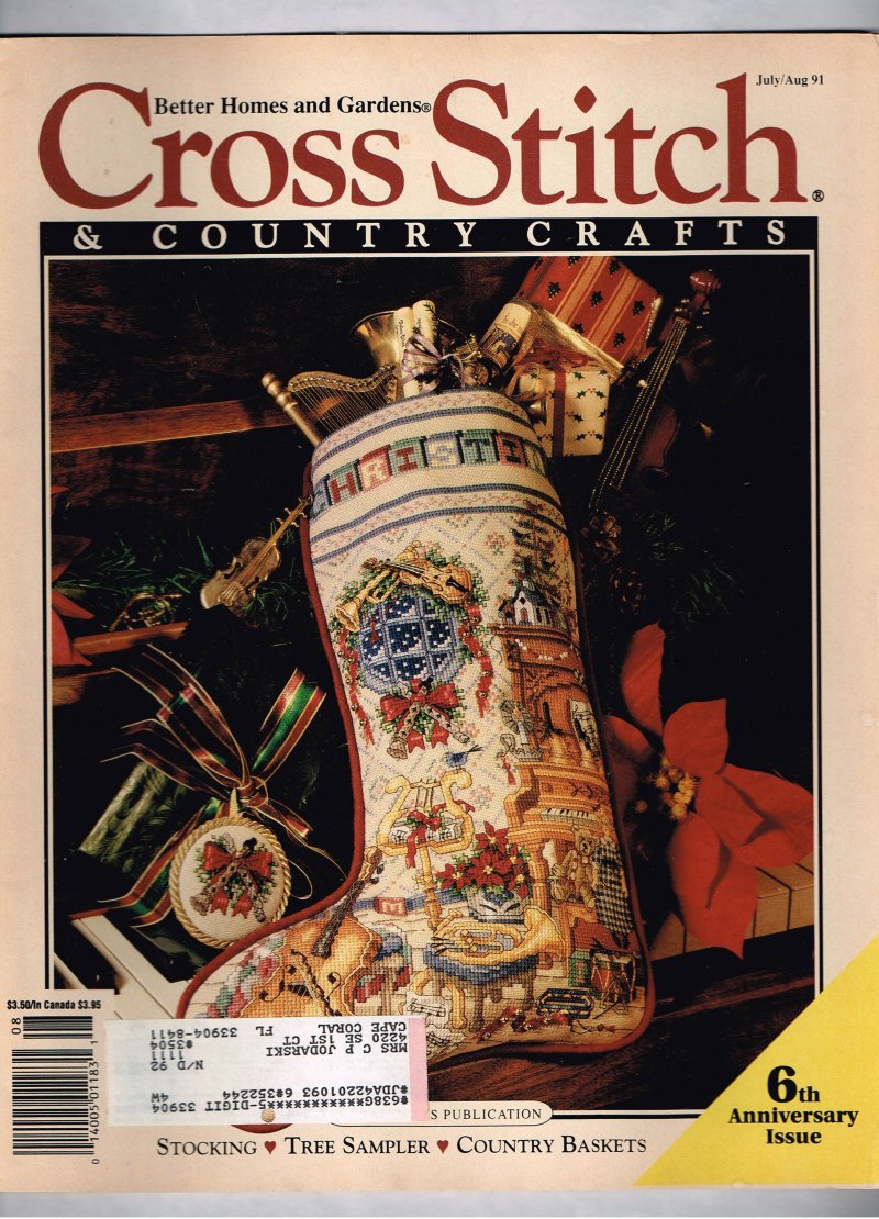 Image 0 of Cross Stitch and Country Crafts Magazine July August 1991