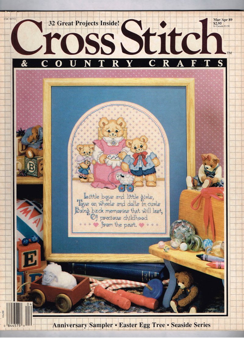 Image 0 of Cross Stitch and Country Crafts Magazine March April 1989