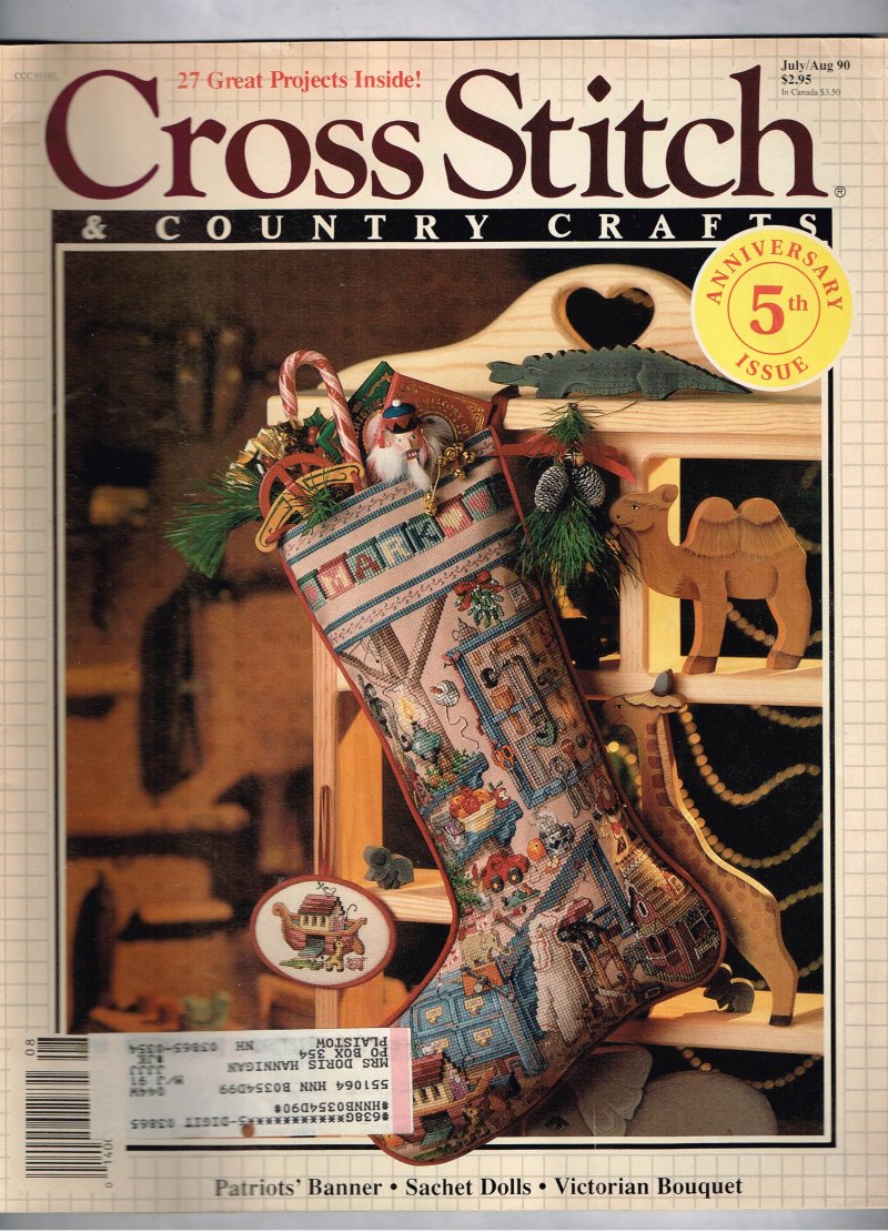 Image 0 of Cross Stitch and Country Crafts Magazine July August 1990