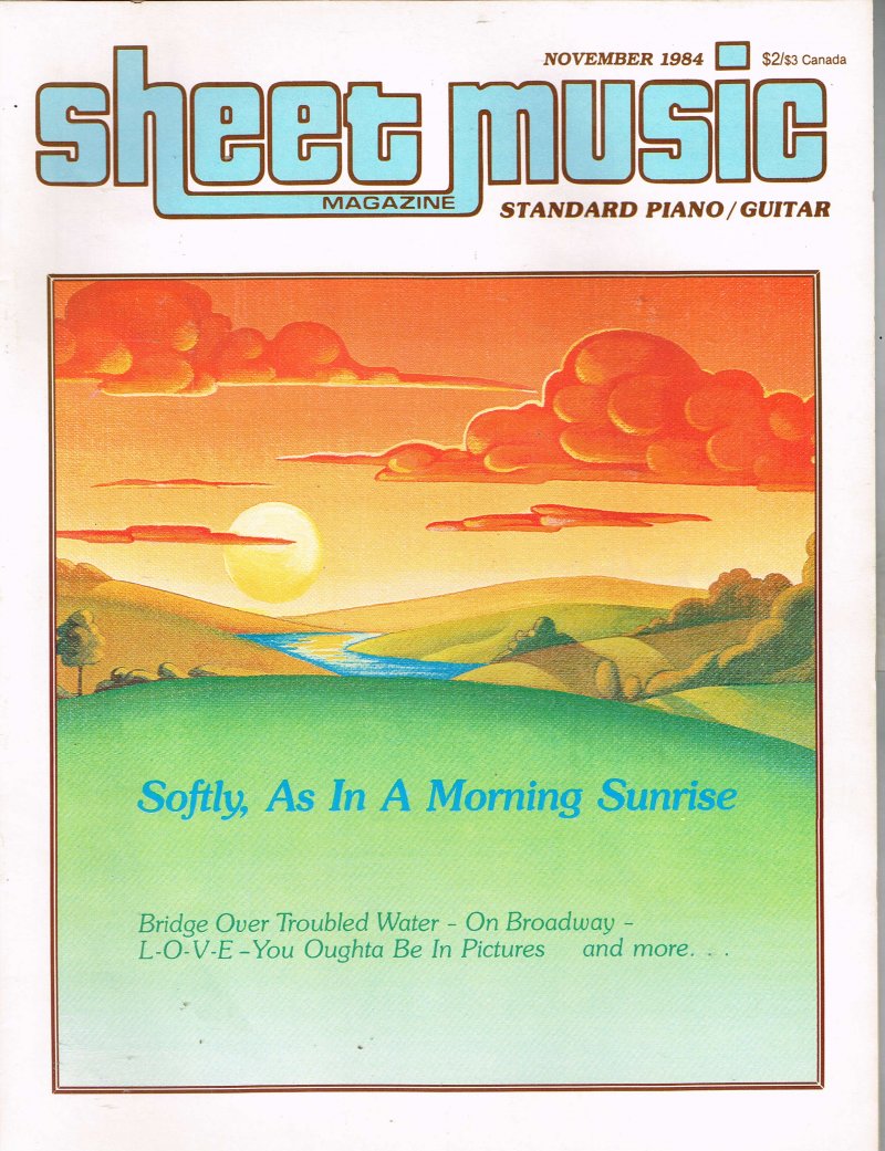 Sheet Music Magazine Standard Piano organ Guitar November 1984