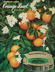 1952 Orange Bowl Game Program Baylor Bears vs Georgia Tech Yellow Jackets vtg