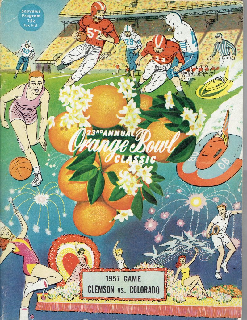 Image 0 of 1957 23rd Annual Orange Bowl Game Program Colorado Clemson RARE VHTF
