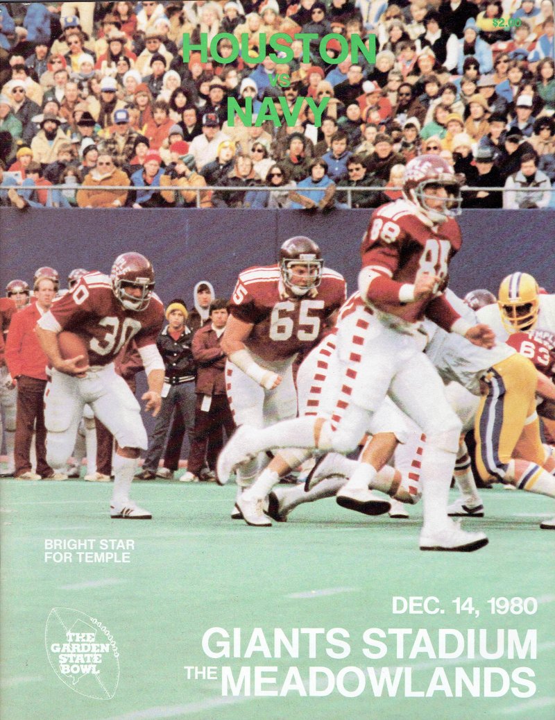 Image 0 of 1980 Garden State Bowl Game Program Temple Houston RARE VHTF