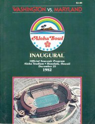 1982 Inaugural Aloha Bowl Game Program Washington Maryland RARE VHTF