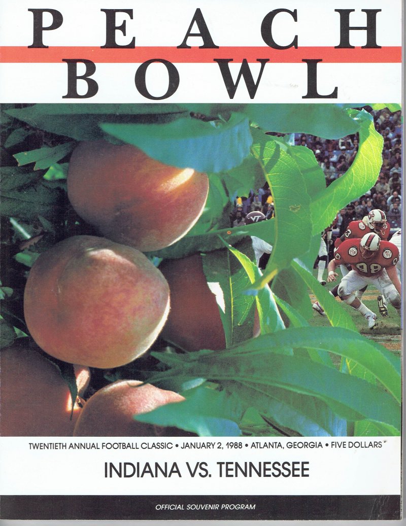 Image 0 of 1988 Peach Bowl Game Program INDIANA TENNESSEE RARE VHTF