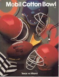 1991 Cotton Bowl Game Program Texas Miami RARE VHTF
