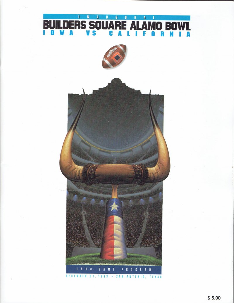 Image 0 of 1993 Alamo Bowl Game Program Iowa California RARE VHTF