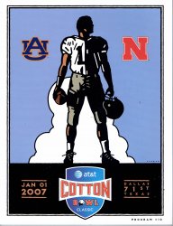 2007 Cotton Bowl Game Program Auburn Nebraska RARE VHTF