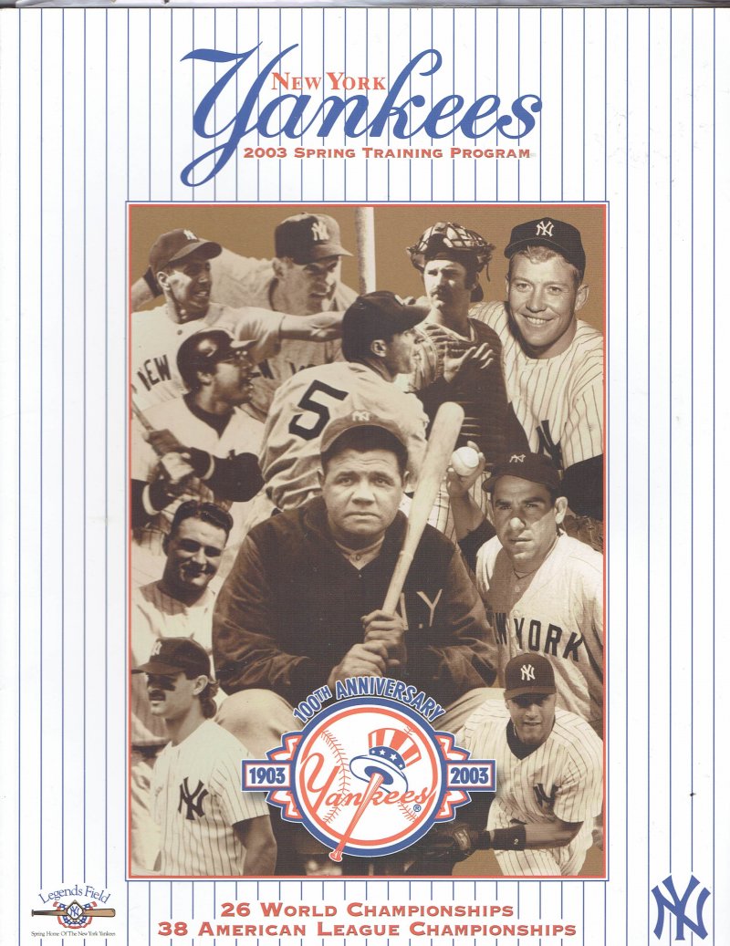 Image 0 of 2003 New York Yankees Spring Training Magazine Program