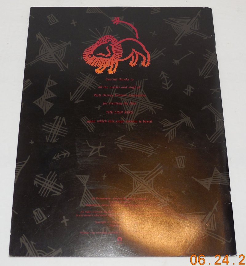 Image 1 of The Lion King Broadway Musical Souvenir Program rare VHTF Disney