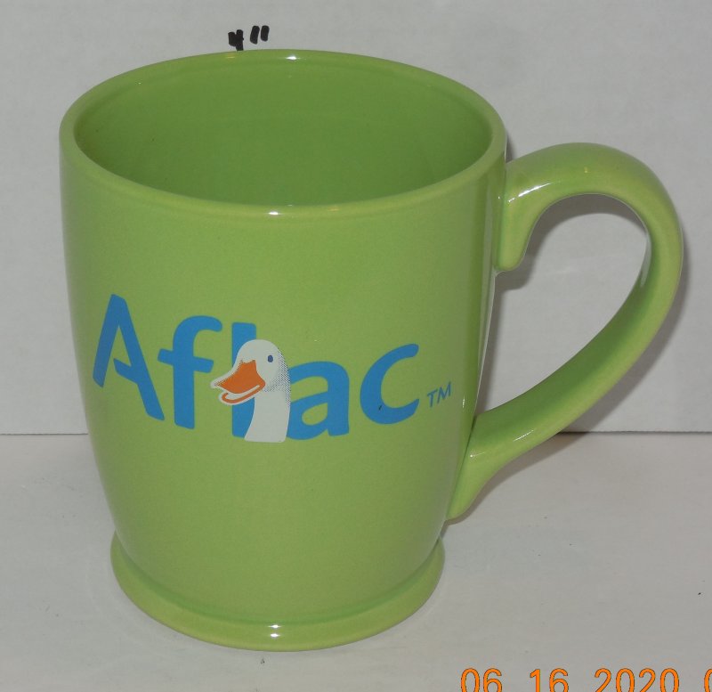 Image 1 of Aflac Green Coffee Mug Cup Ceramic