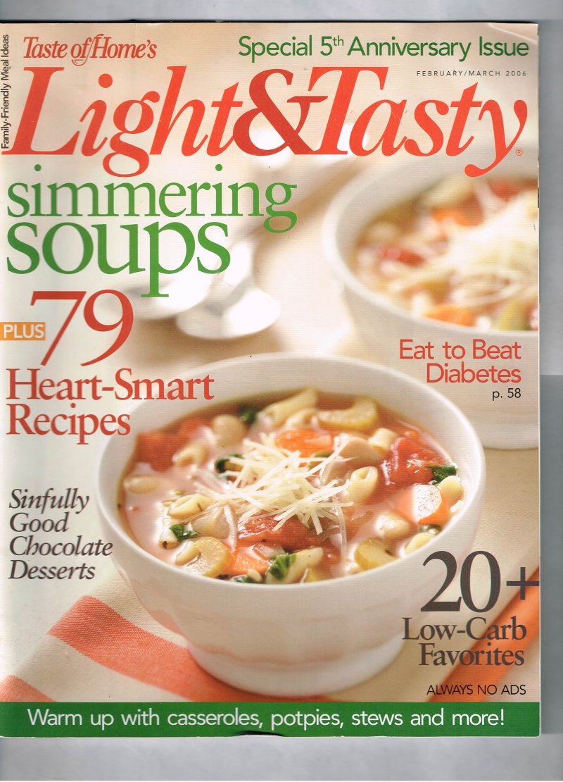Taste Of Home Light and Tasty Magazine February March 2006