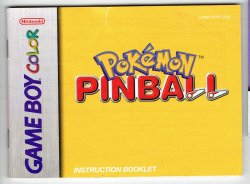 Nintendo Gameboy Color Pokemon Pinball Instruction Manual Rare HTF