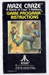 Atari Maze Craze Game Instruction Manual ONLY