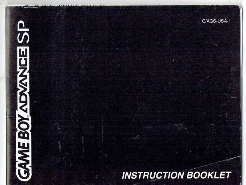Nintendo Gameboy Advance SP System Instruction Manual Only