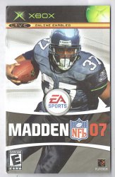 EA Sports Madden HFL 2007 Video Game Microsoft XBOX MANUAL Only