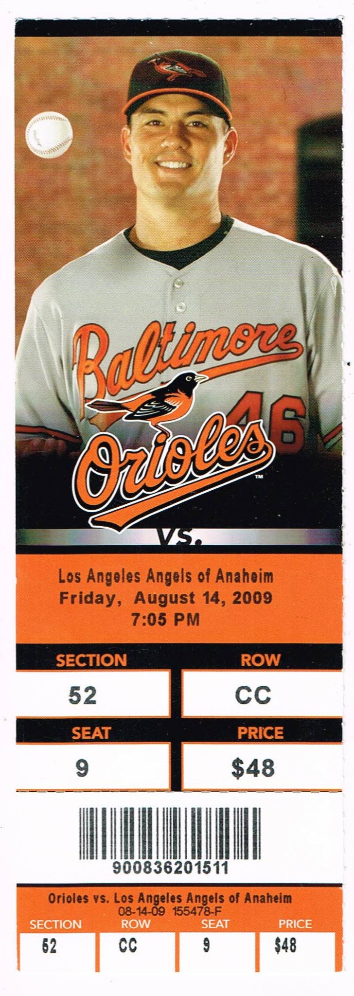 Image 0 of Felix Pie Hit For Cycle Full Unused Season Ticket 8 14 2009