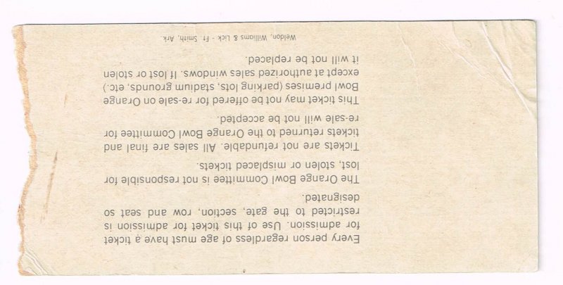 Image 1 of 1983 Orange Bowl Ticket Stub Nebraska LSU