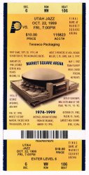 1999 Indiana Pacers Final Game at Market Square Arena Full Unused Season ticket