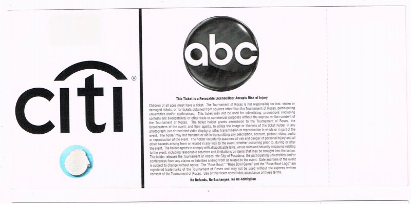 Image 1 of 2009 Rose Bowl Game Full Unused Ticket Penn State USC