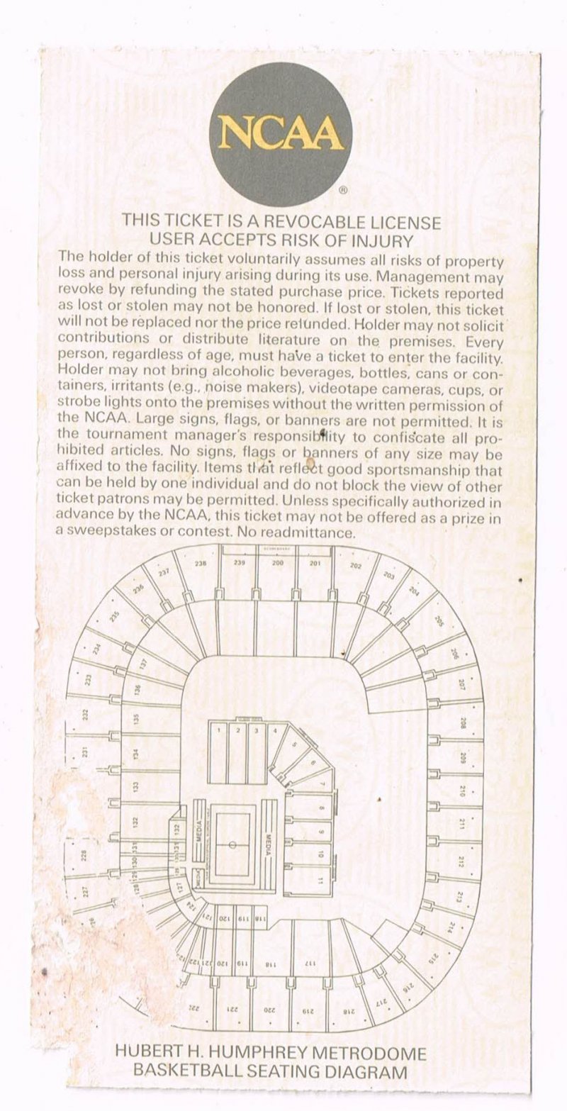 Image 1 of 1992 NCAA Final Four Semi Finals Ticket Stub UCLA Indiana Kentucky Duke