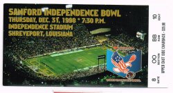 1998 Independence Bowl Game Ticket Stub Alabama Iowa State