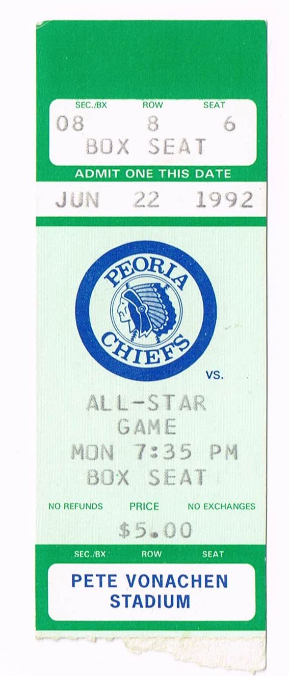 Image 0 of 1992 Mid West league All Star Game Ticket Stub