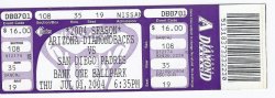 2004 San Diego Padres @ Arizona Diamondbacks Full Unused ticket July 1st