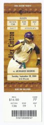 2004 Milwaukee brewers @ Arizona Diamondbacks Full Unused ticket September 28th