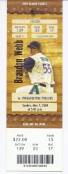 2004 Philadelphia Phillies @ Arizona Diamondbacks Full Unused ticket May 9th