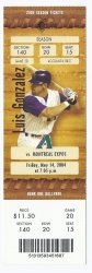 2004 Montreal Expos @ Arizona Diamondbacks Full Unused ticket May 14th