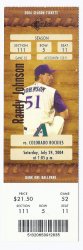 2004 Colorado Rockies @ Arizona Diamondbacks Full Unused ticket July 24th