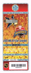 2003 NHL All Star Saturday Super Skills Competition Full Ticket Miami