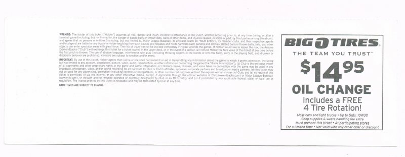 Image 1 of Kelly Johnson Hit For Cycle Full Unused Season Ticket 7 23 2010