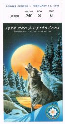 1994 NBA All Star Game Ticket Stub Minneapolis Scottie Pippen MVP