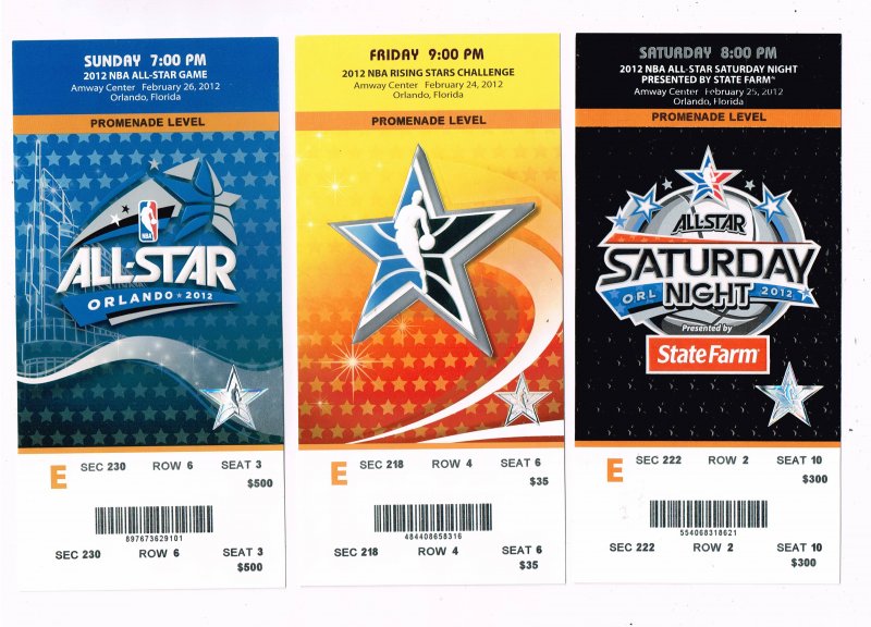Image 0 of 2012 NBA All Star Game Ticket Set Orlando Kevin Durant MVP