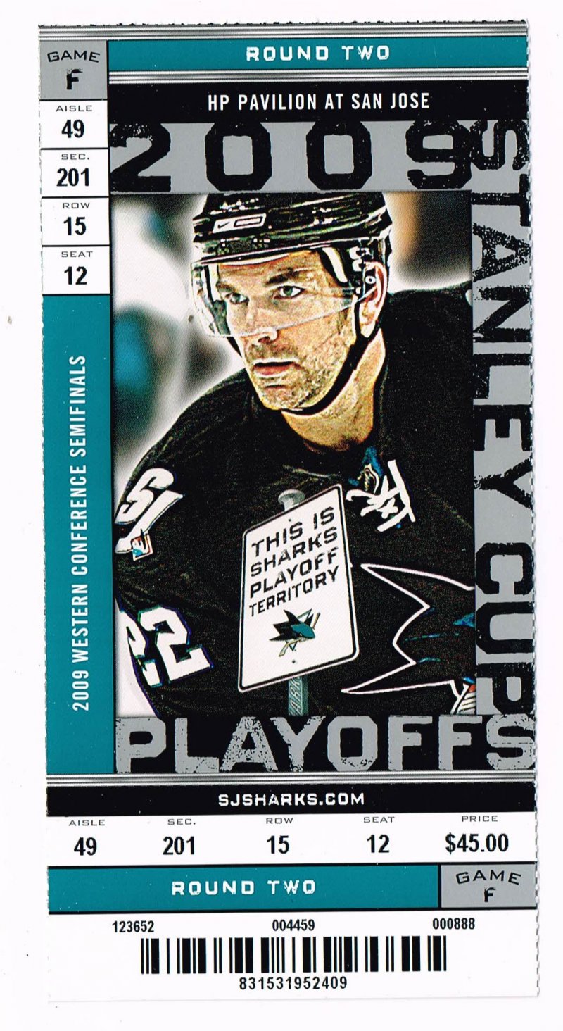 Image 0 of 2009 NHL Stanley Cup Playoffs Season Ticket Red Wings @ Sharks Round 2 Game 2