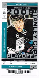 2009 NHL Stanley Cup Playoffs Phantom Ticket Blackhawks @ Sharks Round 3 Game k