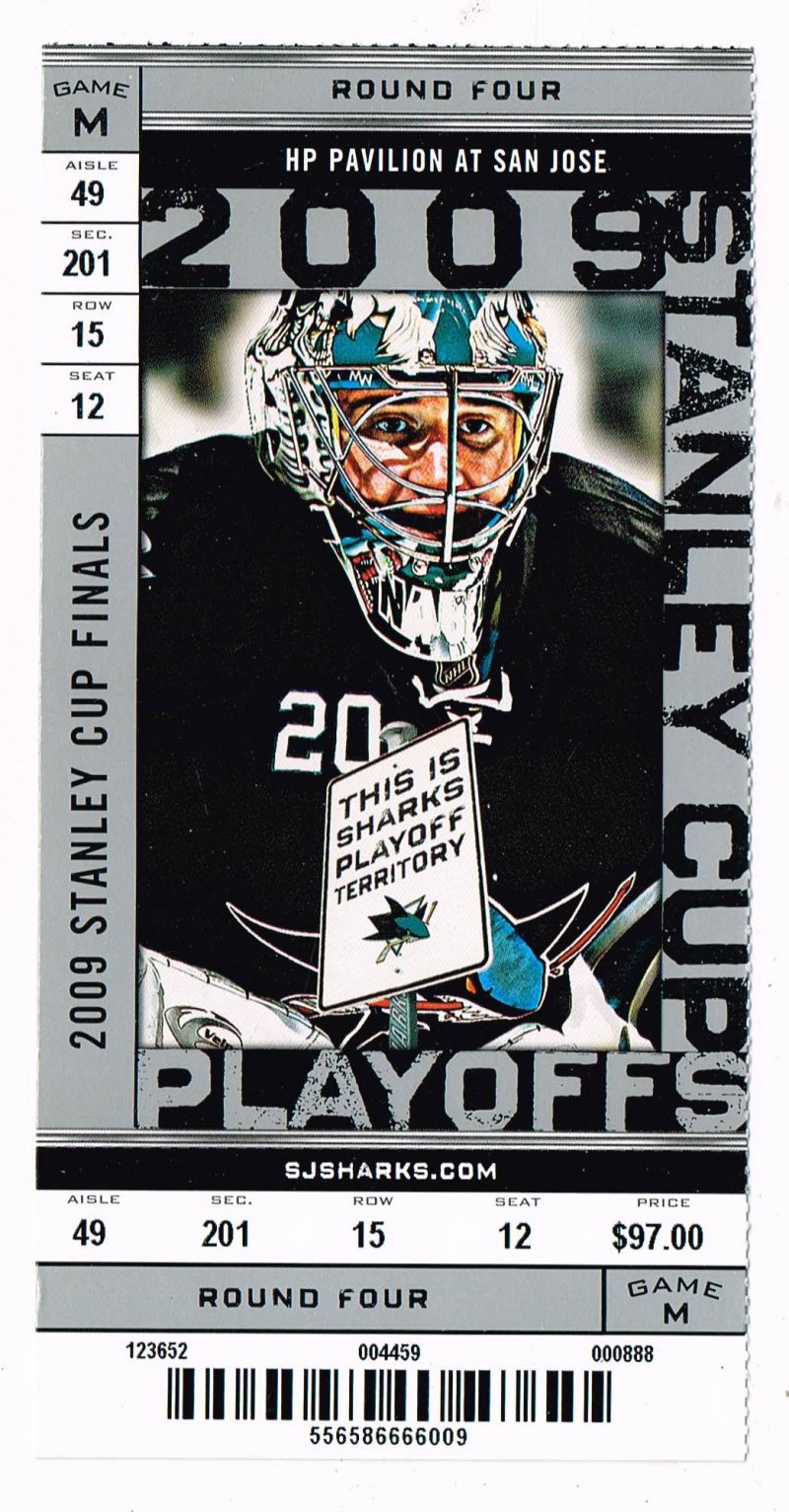 Image 0 of 2009 NHL Stanley Cup Finals Phantom Ticket Sharks Round 4 Game M