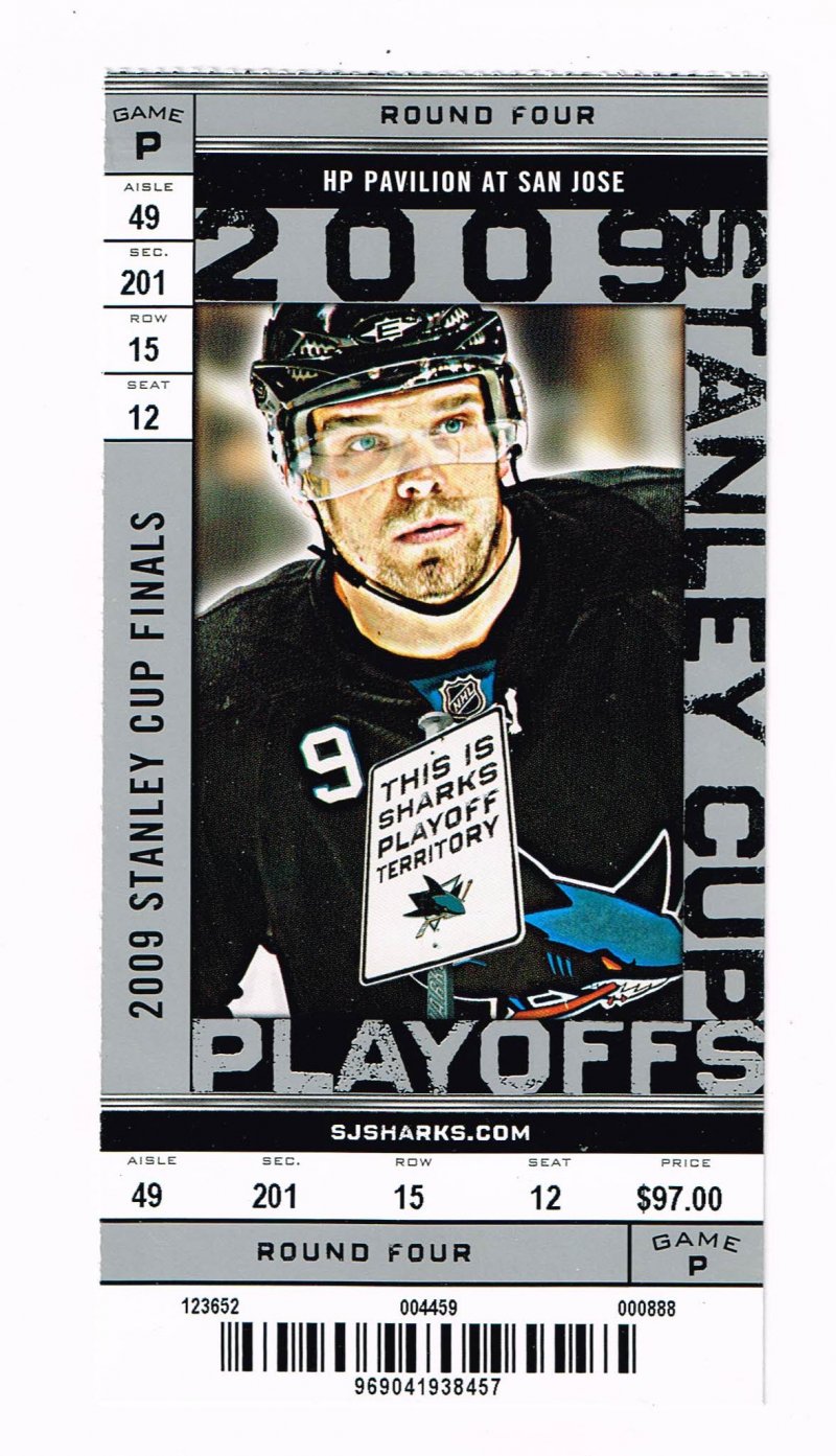 Image 0 of 2009 NHL Stanley Cup Finals Phantom Ticket Sharks Round 4 Game P