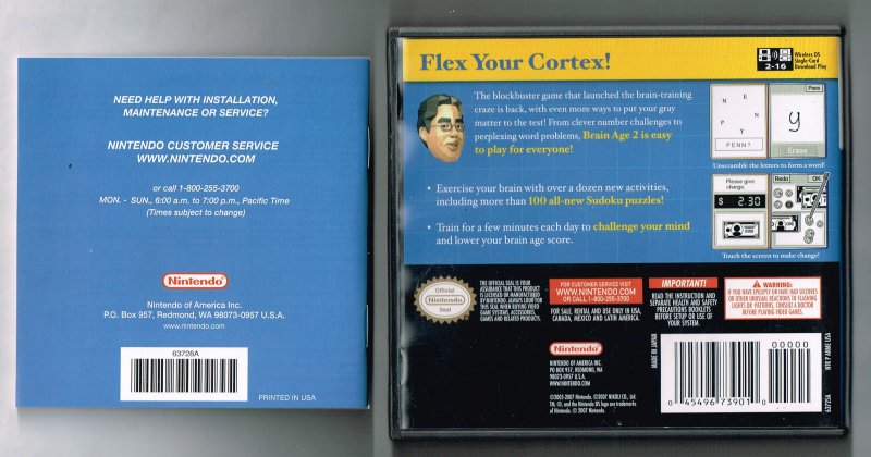 Image 2 of Nintendo DS Brain Age 2 Video Game Complete