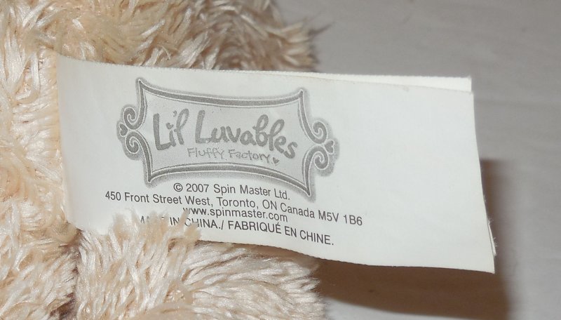 Image 2 of 2006 Lil Luvables Tan Bear Spin Master Toy Teddy 6 For Fluffy Factory
