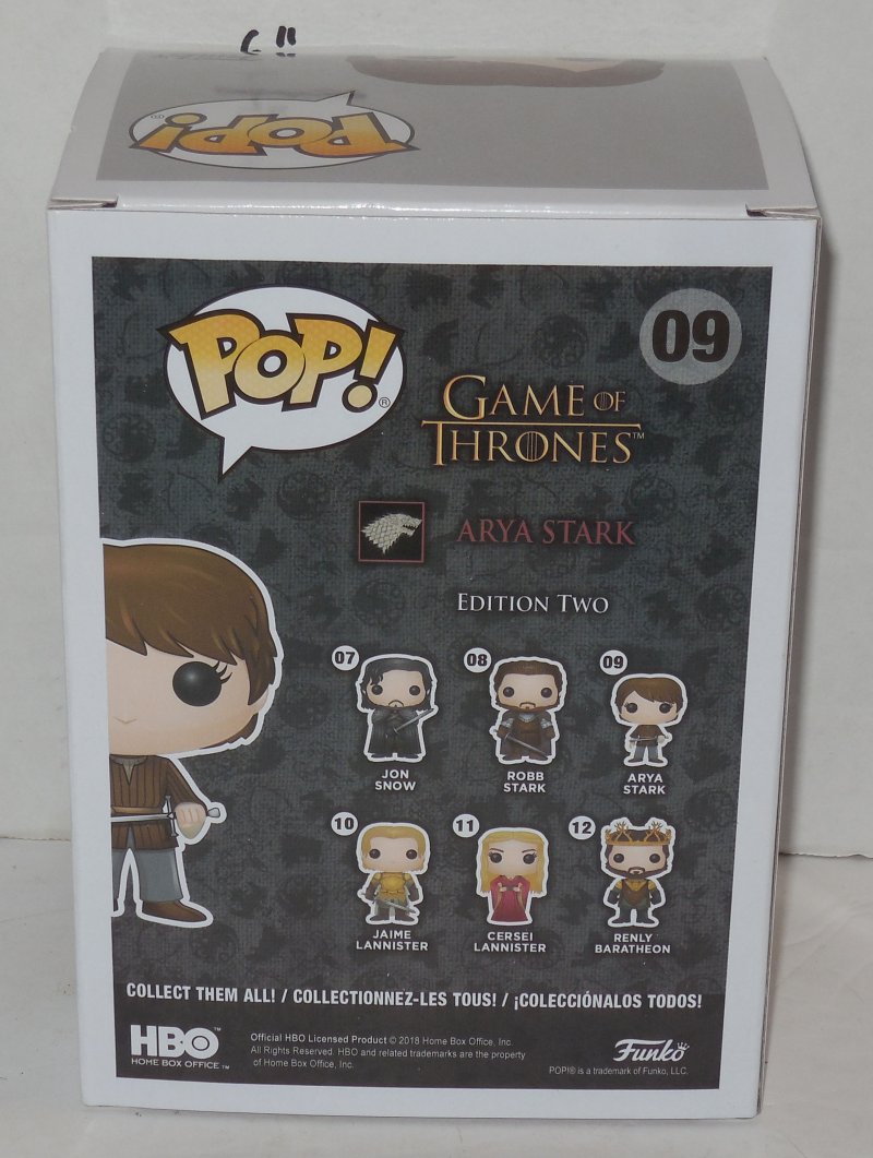 Image 2 of Funko Pop Game Of Thrones ARYA STARK #9 NIP Vinyl Figure