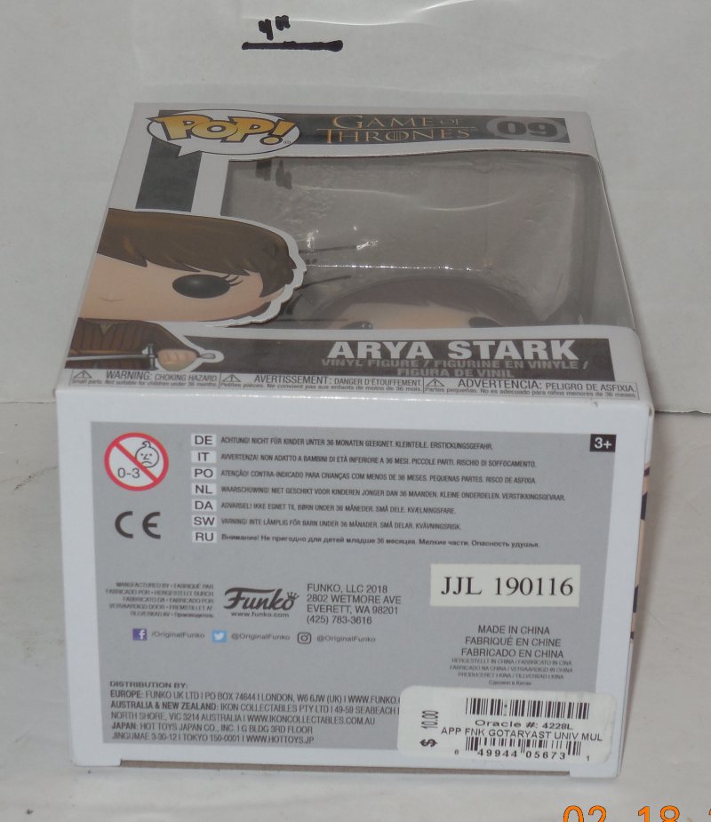 Image 4 of Funko Pop Game Of Thrones ARYA STARK #9 NIP Vinyl Figure