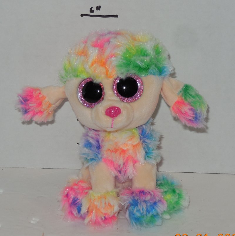 Image 0 of TY Rainbow Beanie Babies Boos The Poddle Dog plush toy