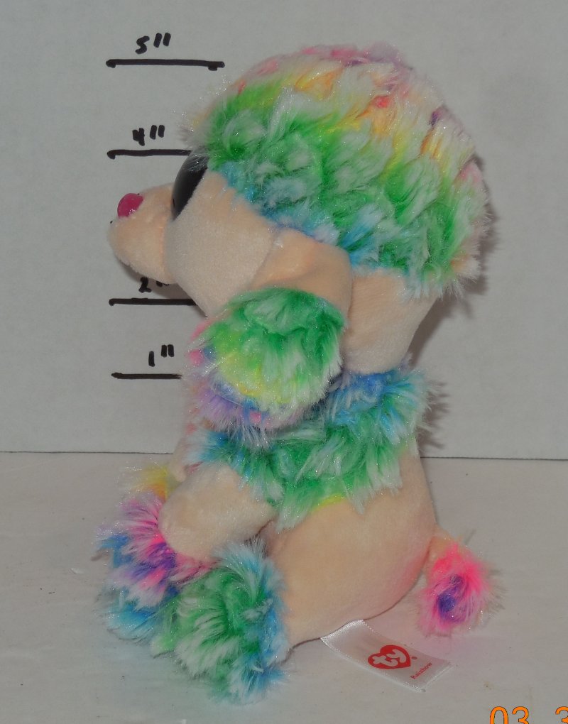 Image 1 of TY Rainbow Beanie Babies Boos The Poddle Dog plush toy
