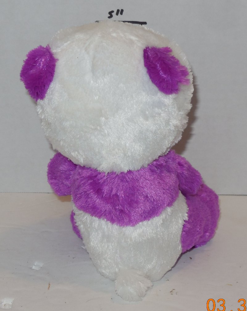 Image 2 of TY Silk Boom Boom Beanie Babies Boos The Panda Purple plush toy