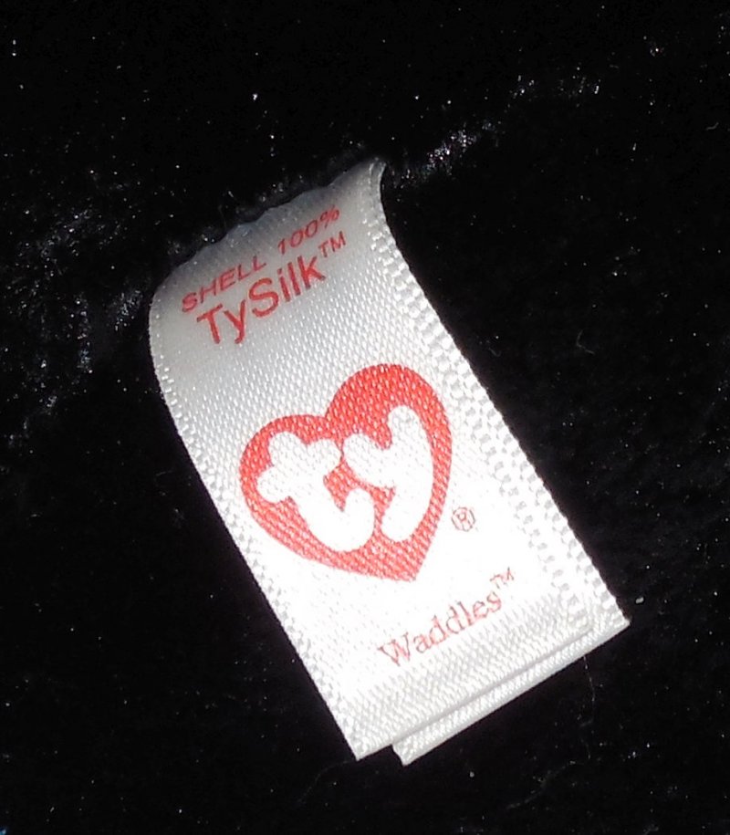 Image 4 of TY Silk Waddles Beanie Babies Boos The Penguin plush toy